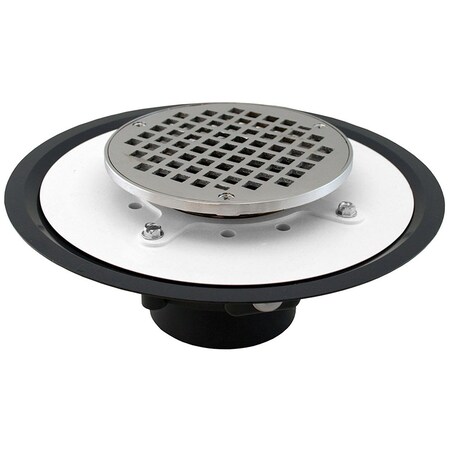 Jones Stephens 3in. Heavy Duty PVC Drain Base with 3-1/2in. Metal Spud and 6in. Chrome Plated Strainer D50005